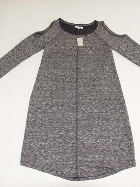Maurices Women's Cold Shoulder Sweater Dress Size XS NWT Long Sleeves Gray